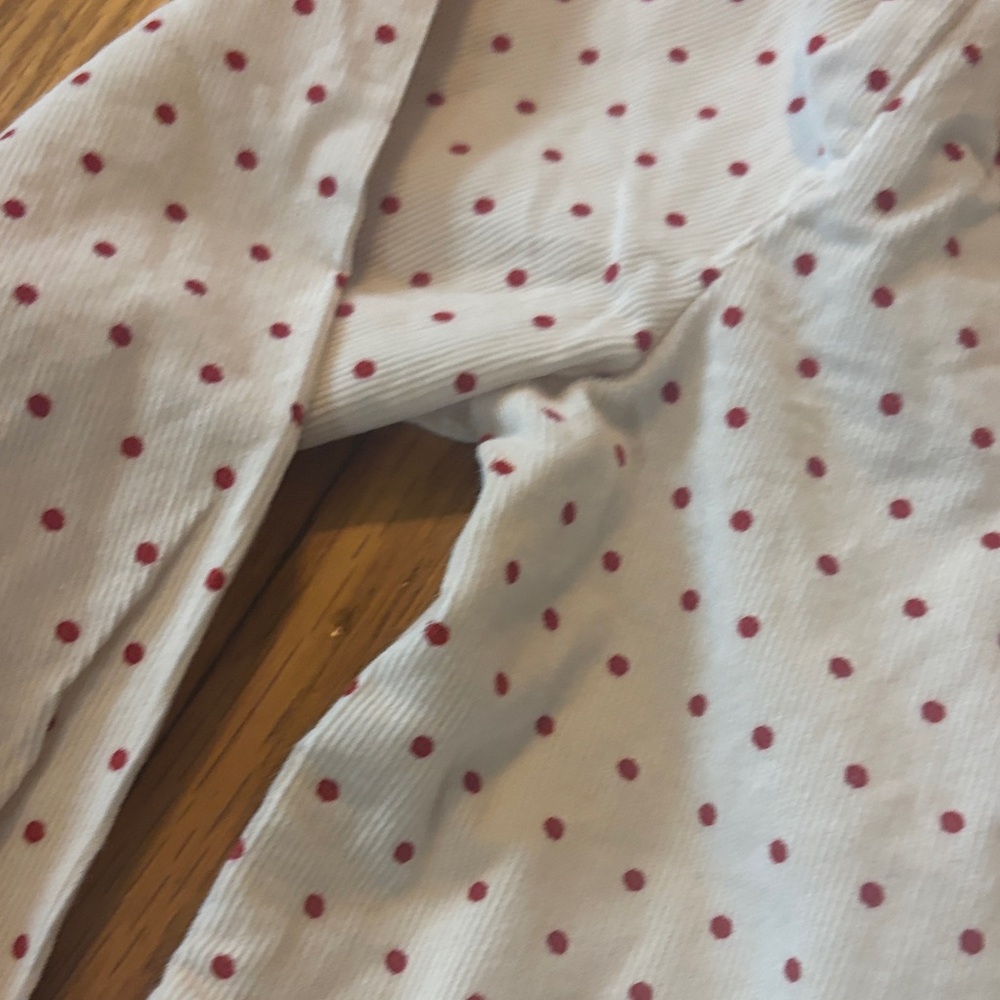 *Hanna Andersson Cream Button Down Corduroy Shirt with Polka Dots - Picture 6 of 9